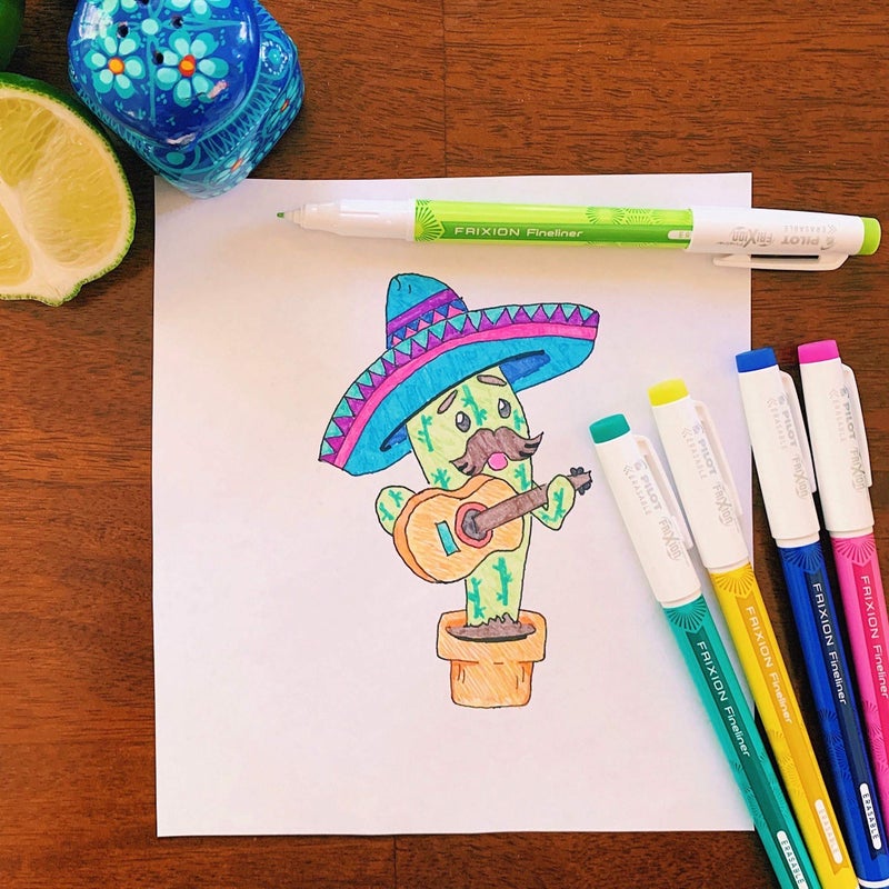 Pilot FriXion Fineliner Erasable Marker Pens, Fine Point 0.7 mm, Pack of 6, Assorted Colors, Erasable Pens - Ideal for School, Journaling, & Office Writing - Image 5